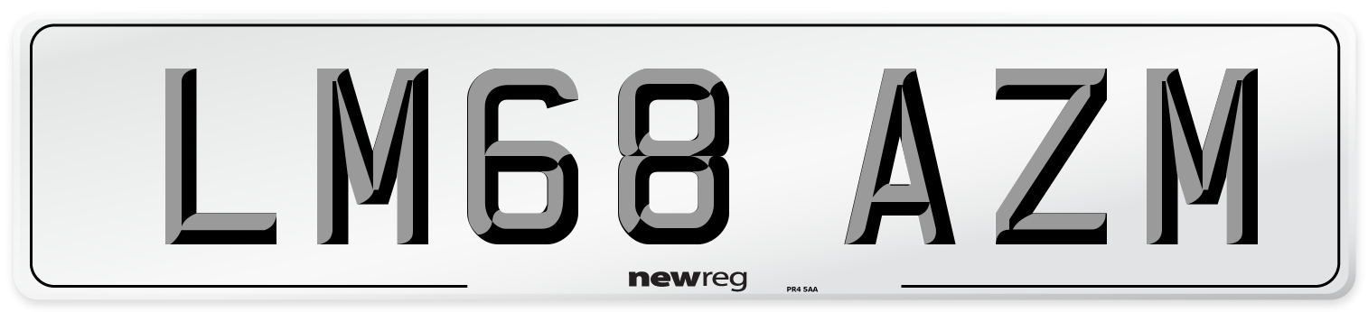 LM68 AZM Number Plate from New Reg